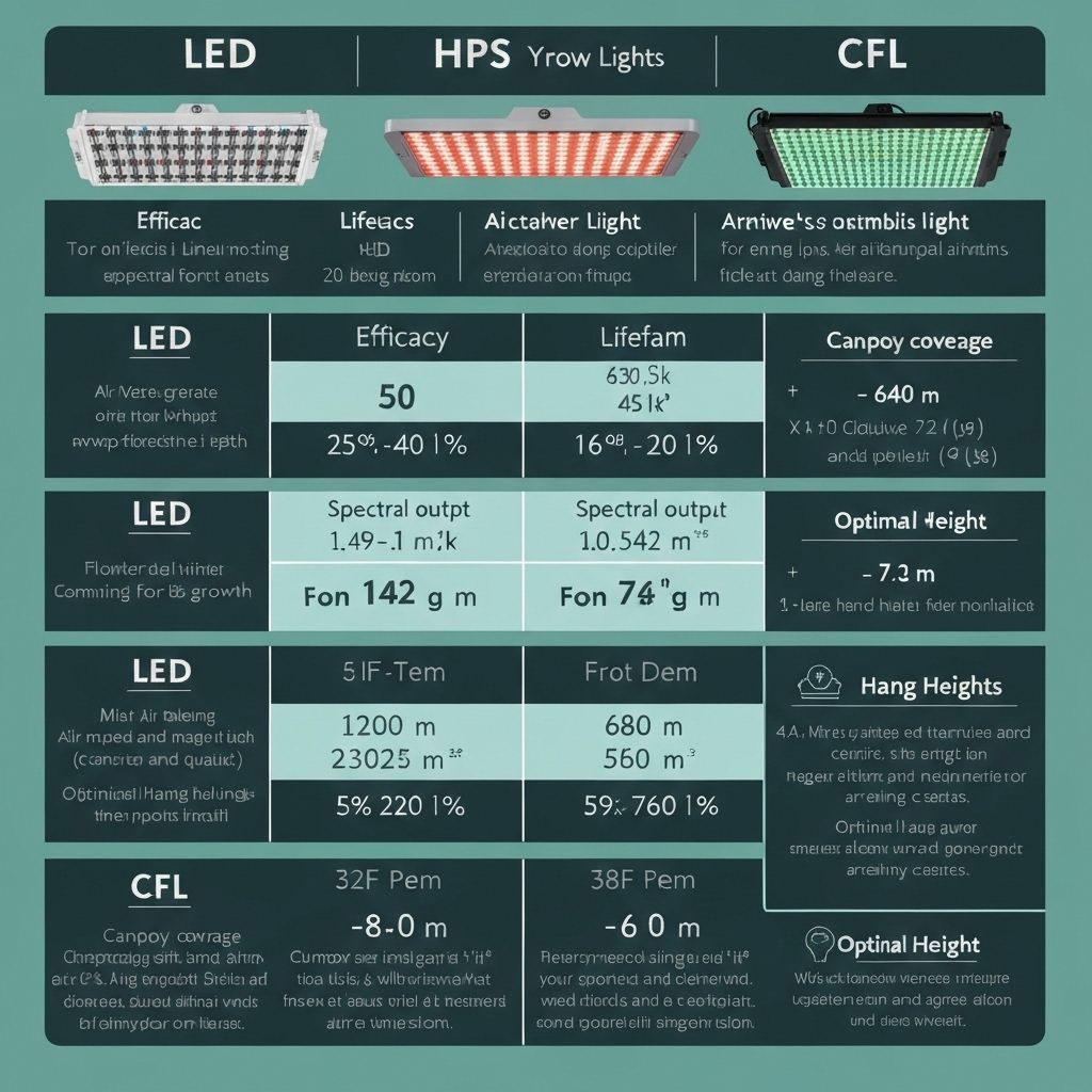 Iluminação para Cultivo: LED vs HPS vs CMH - Guia Completo