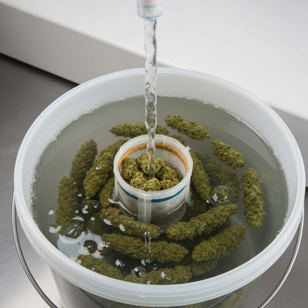 Extração de bubble hash com água gelada