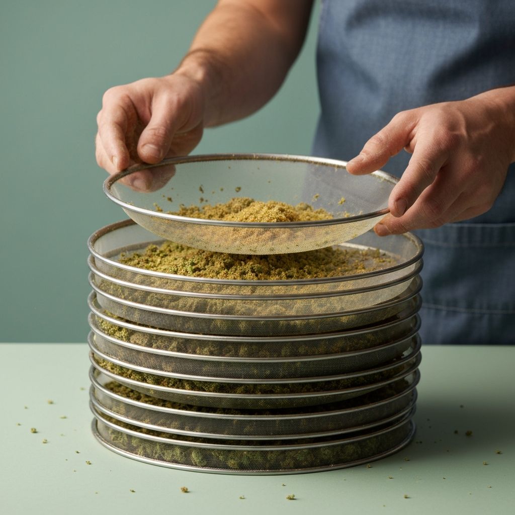 Método de peneiração a seco para produção de hashish