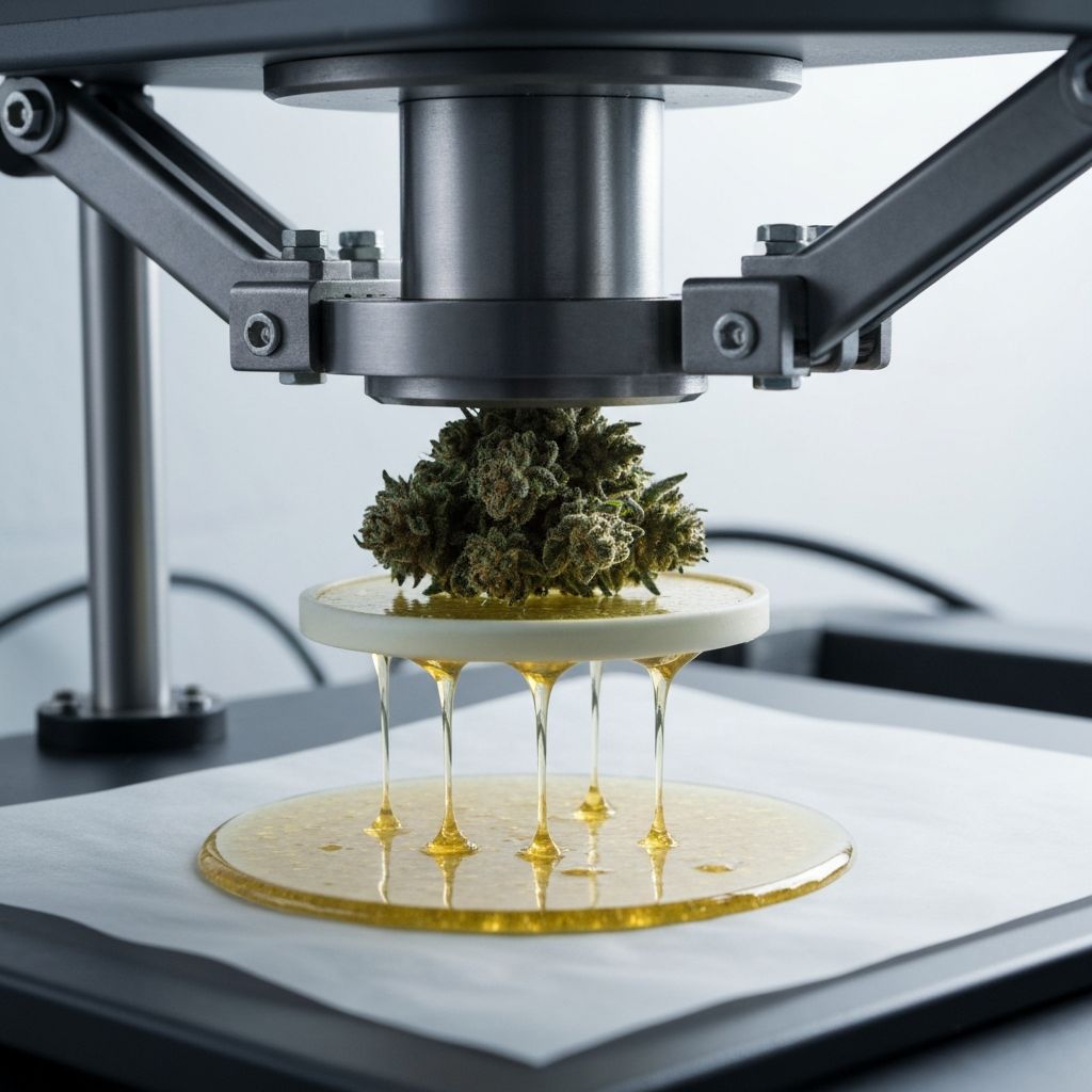 Técnica de extração com prensa de rosin