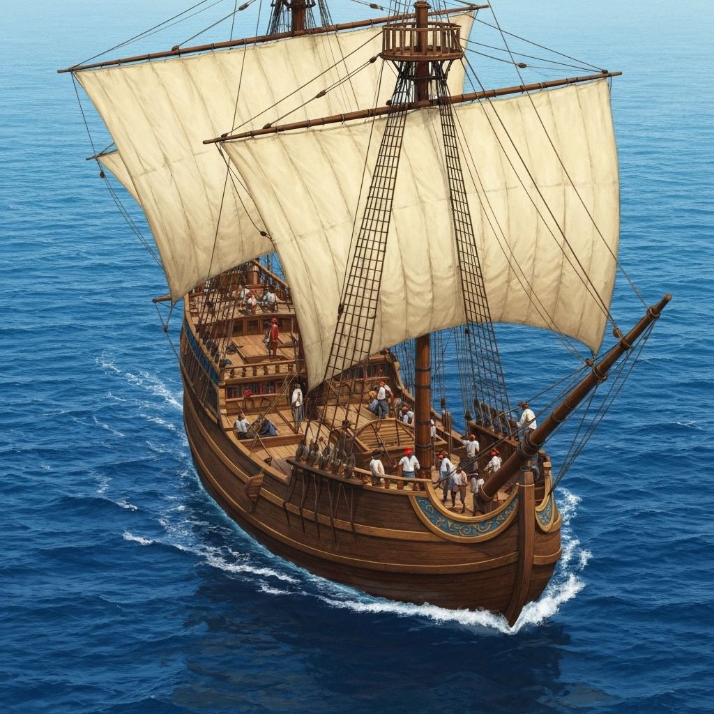 Caravelas portuguesas com velas de cânhamo